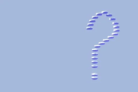 Question mark made up of pattern of abstract snowballs on blue background. Snow イラスト素材