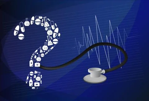 A question mark made of pills. Stock Illustration