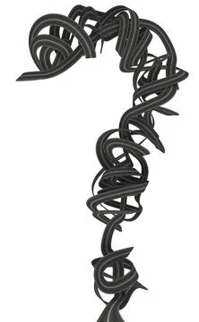 Question mark made with roads. doubts about which way to go concept. 3d render Stock Illustration
