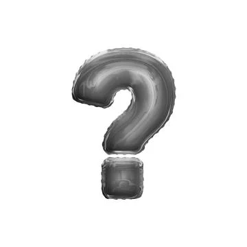 Question mark Made Of Silver Inflatable Balloon Isolated On White Background Stock Illustration