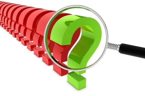 Question mark with magnifier Stock Illustration