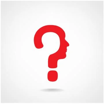 Question mark man head sign Illustrazione stock