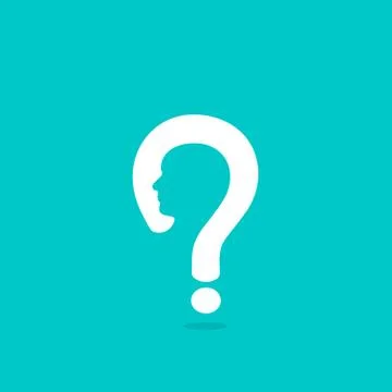 Question mark man head symbol Stock Illustration