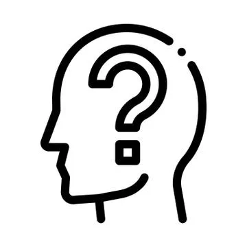 Question Mark In Man Silhouette Mind Vector Icon Stock Illustration