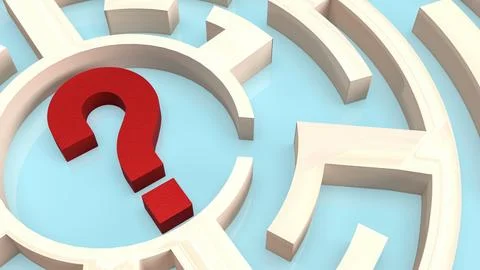 The question mark in maze for business concept 3d rendering Illustrazione stock