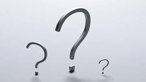 Question mark, metallic symbol. Abstract question mark, animation.3D render Stock Footage 277033161