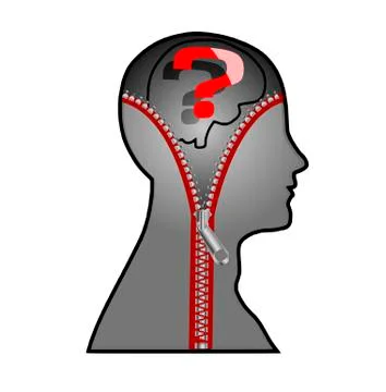 The question mark in the mind of man Stock Illustration