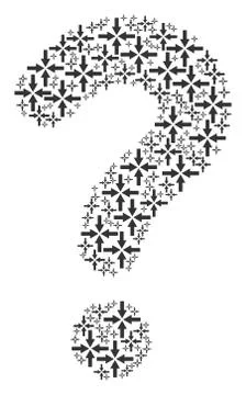 Question Mark Mosaic of Collide Arrows Icons Stock Illustration