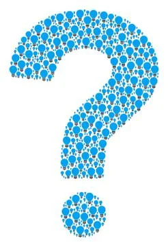 Question Mark Mosaic of Electric Bulb Icons Stock Illustration