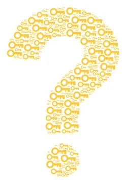 Question Mark Mosaic of Key Icons Stock Illustration