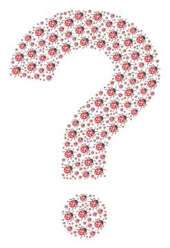 Question Mark Mosaic of Ladybird Bug Icons Stock Illustration