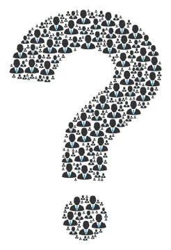 Question Mark Mosaic of Manager Icons Stock Illustration