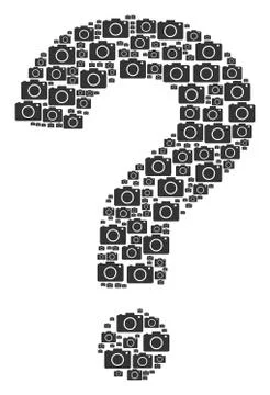 Question Mark Mosaic of Photo Camera Icons 스톡 일러스트