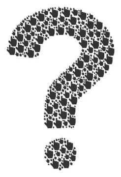 Question Mark Mosaic of Pointer Finger Icons 스톡 일러스트
