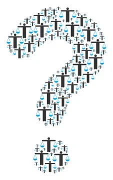 Question Mark Mosaic of Weight Comparing Person Icons Stock Illustration