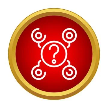 Question mark with multiple options icon Stock Illustration