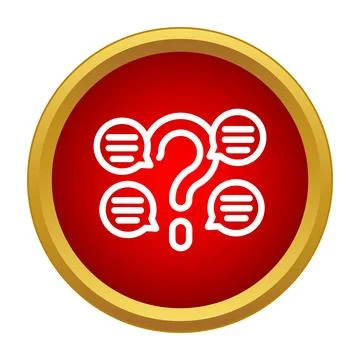 Question mark with multiple speech bubbles information communication Stock Illustration