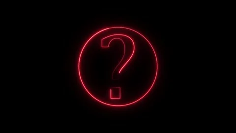 Question mark neon animated on black background. Stock Footage 301042950