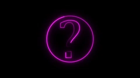 Question mark neon animated on black background. Stock Footage 301042956