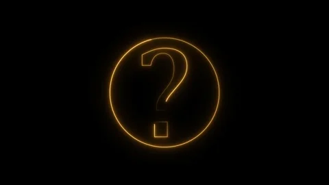 Question mark neon animated on black background. Stock Footage 301042964