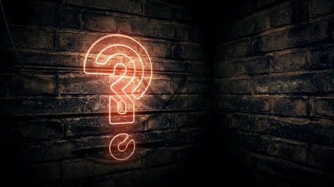 Question mark neon sign Stock Footage 86291576