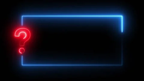 Question mark neon sign icon with rectangle frame animation Stock Footage 320618806