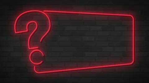 Question mark neon sign light on brick wall background. Stock Footage 264160045