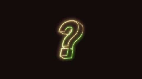Question Mark Neon Text Seamless Loop 4K (Black Background) Stock Footage 310359807