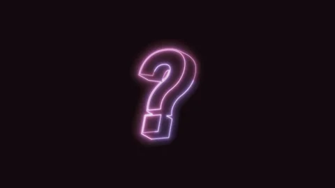 Question Mark Neon Text Seamless Loop with Black Background 4K 動画素材 311302956