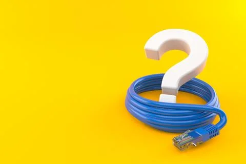 Question mark with network cable Stock Illustration