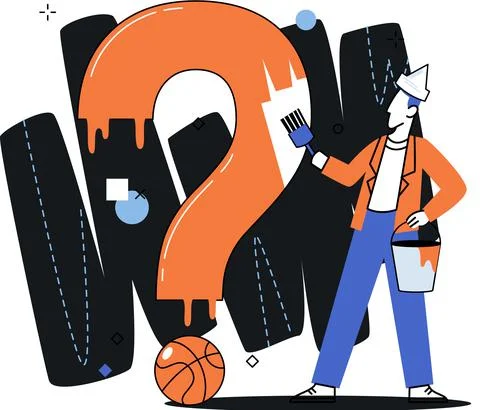 Question mark, obtaining information of interest. FAQ help. Problem and solution Illustrazione stock