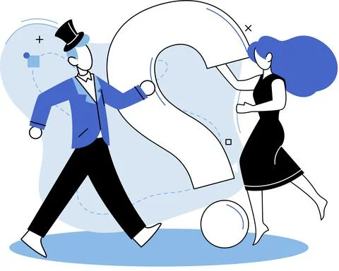 Question mark, obtaining information of interest. FAQ help. Problem and solution Stock-Illustration