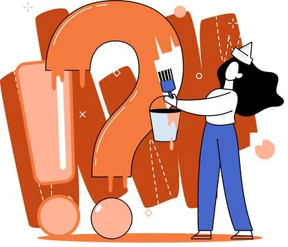 Question mark, obtaining information of interest. Problem and solution concept 스톡 일러스트