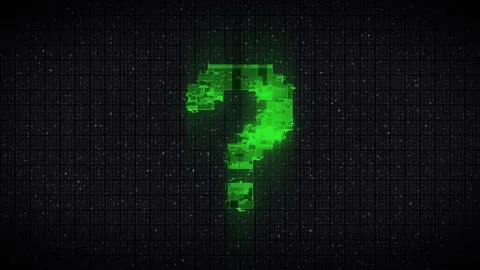 Question Mark On old television screen including twitch, noise, glitch  Stock Footage 232994578