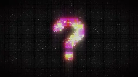 Question Mark On old television screen including twitch, noise, glitch  Stock Footage 232995043