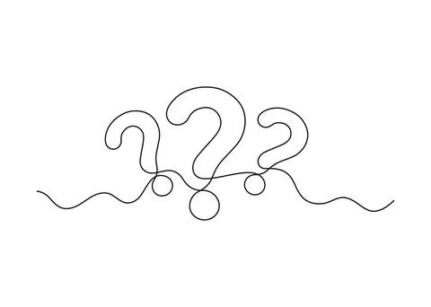 Question mark, one line continuous drawing. Simple minimalism design style Stock Illustration