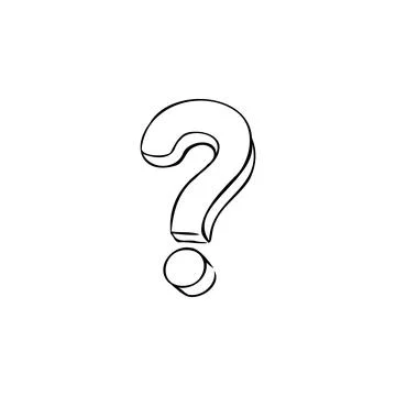 Question mark one line vector illustration art hand draw . 스톡 일러스트