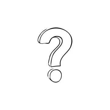 Question mark one line vector illustration art hand draw . Stock Illustration