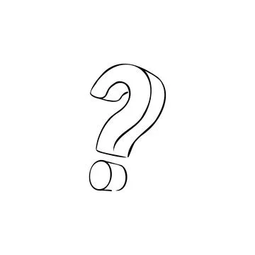Question mark one line vector illustration art hand draw . 스톡 일러스트