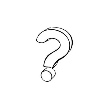 Question mark one line vector illustration art hand draw . Illustrazione stock