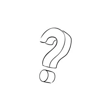 Question mark one line vector illustration art hand draw . Stock Illustration