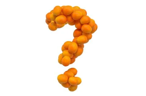 Question mark from oranges. 3D rendering Stock Illustration