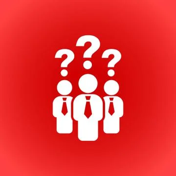 Question mark over people icon stock vector illustration Illustrazione stock