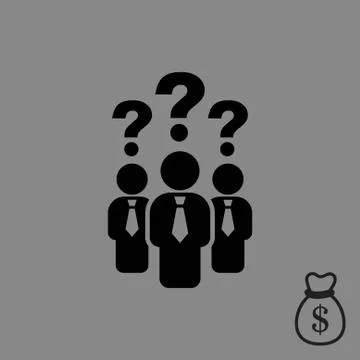 Question mark over people icon stock vector illustration Stock Illustration