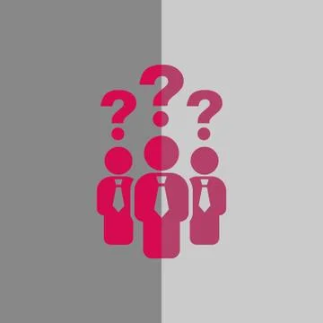 Question mark over people icon stock vector illustration Ilustración de archivo