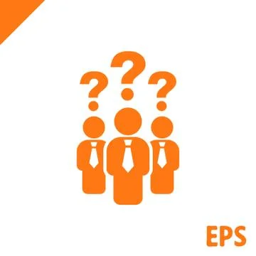 Question mark over people icon stock vector illustration 스톡 일러스트
