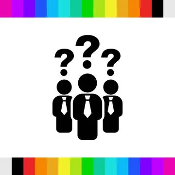 Question mark over people icon stock vector illustration 库存插图