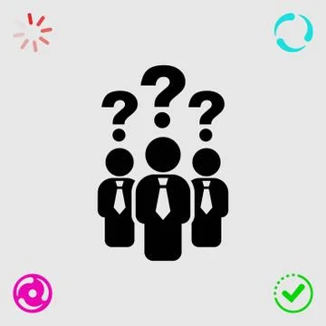 Question mark over people icon stock vector illustration Stock Illustration