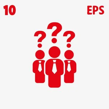 Question mark over people icon stock vector illustration 库存插图