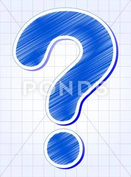 Question-mark over squared sheet Stock Illustration